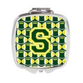 Carolines Treasures Letter S Football Green and Yellow Compact Mirror CJ1075-SSCM